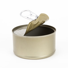 open tin golden aluminum canned