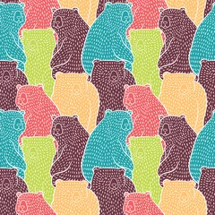 Printed kitchen splashbacks Forest animals Bears seamless pattern