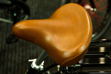 Fototapeta premium bicycle saddle leather