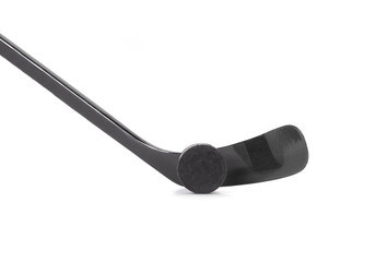 hockey stick and puck