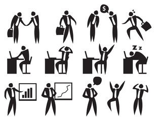 Life of Office Employee Vector Icon Set