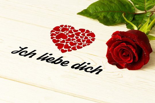 Composite image of ich liebe dich