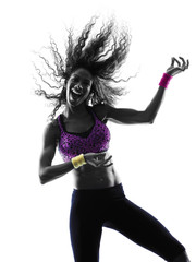woman zumba dancer dancing exercises silhouette