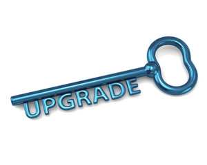 Blue key with word upgrade