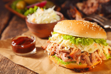 Pulled Pork Burger with Ketchup Sauce