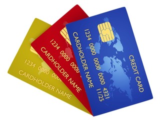 Pack of credit card isolated