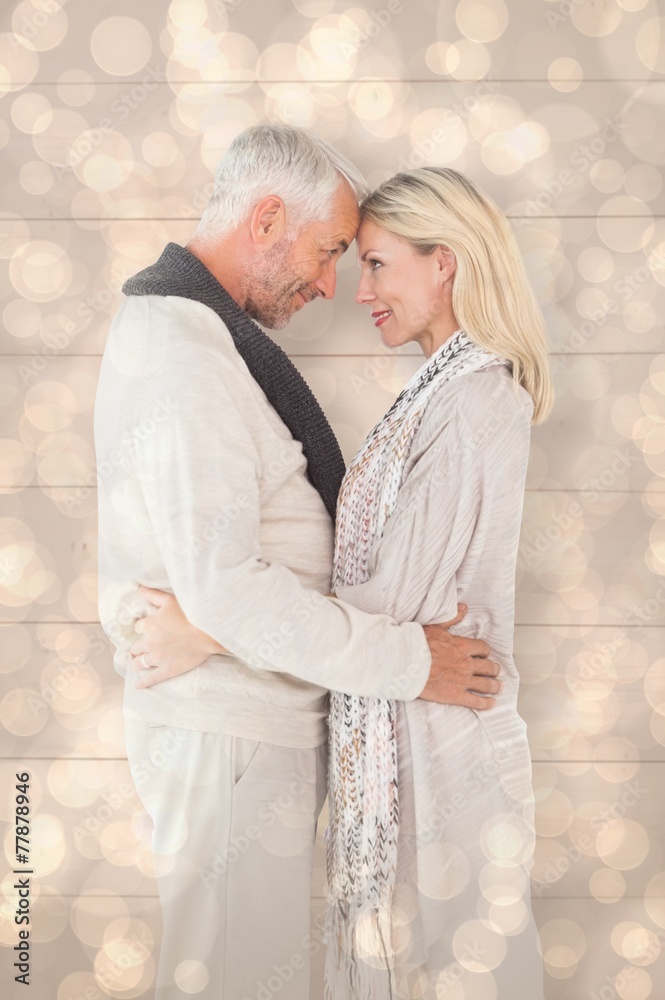 Aufkleber composite image of happy couple standing and hugging