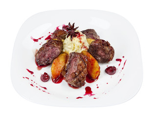 Roast duck breast with potato dumplings