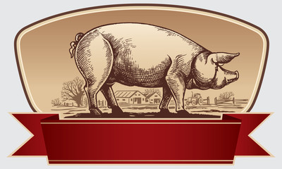 Graphical pig in landscape