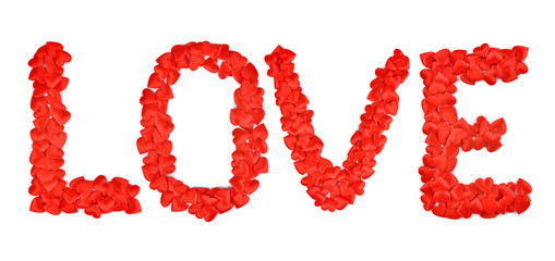 Love from the heart isolated on white background