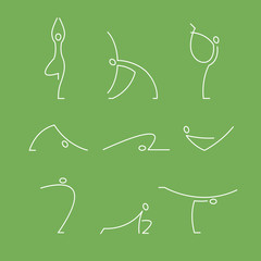 Obraz premium yoga, pilates big set of vector symbols