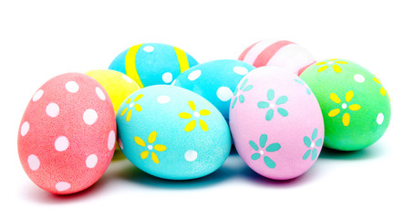 Colorful handmade easter eggs isolated