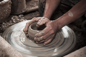 Making clay pot