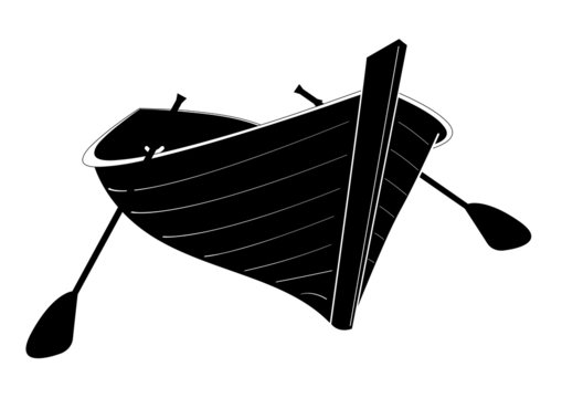 Barque en bois - ombre noire