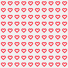 Light Abstract Background with Red Heart Signs