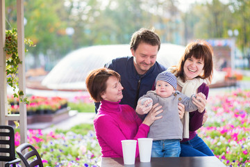 Fototapeta premium Happy family of four
