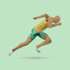 Low poly runner illustration