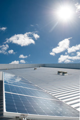 Solar panels producing energy