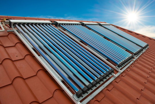 Vacuum collectors- solar water heating system