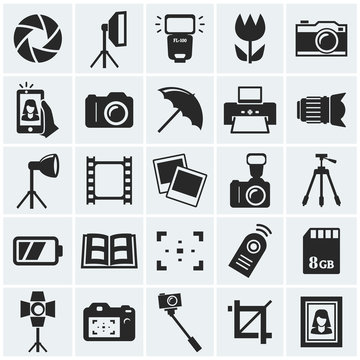 Photo icons. Vector icons.