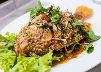 Fried Fish with spicy sauce
