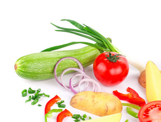 Various sliced vegetables