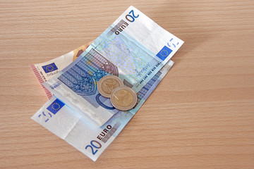 euro sur le bureau