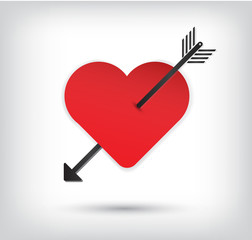 Happy Valentine's heart and arrow vector icon