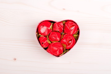 beautiful valentine hearts on the board with space for text