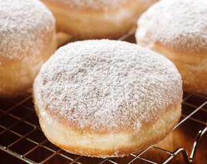 Delicious freshly baked cream donut