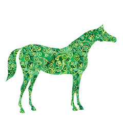 Watercolor arabian horse. Vector
