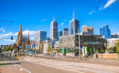 Federation Square in Melbourne, Australia. - 77888998