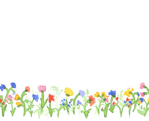Design banner with watercolor flowers. Vector
