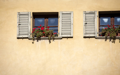 Fototapeta na wymiar windows and shutters