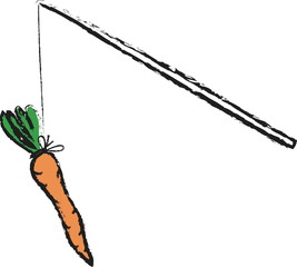 cartoon carrot on stick