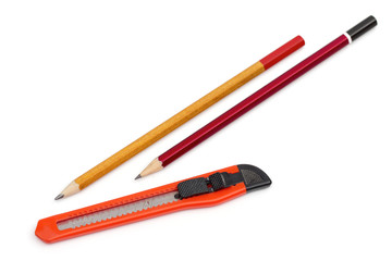 pencil on the white background