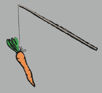 cartoon carrot on stick
