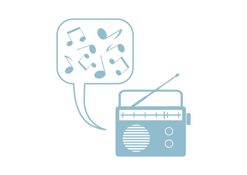 Radio vector icon on white background