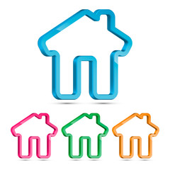 Home 3D Icon, Vector Illustration