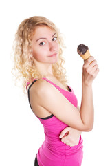 Girl eat ice cream