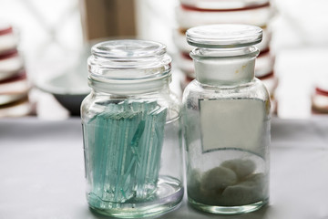 Medical bottles in a lab