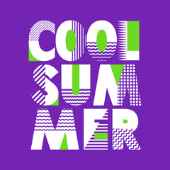 Cool Summer T-shirt Typography, Vector Illustration