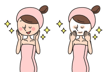 女性　肌　パック