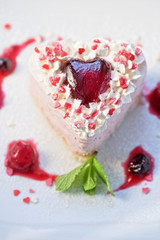 heart-shaped valentine cake