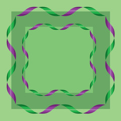 abstract colorful ribbon with space for text on green background