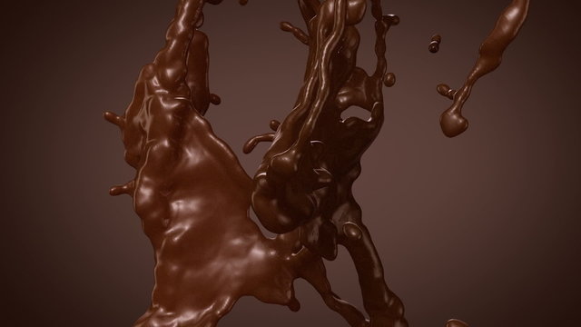 Splash of Chocolate. Slow motion.With mask.