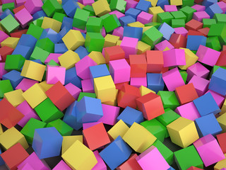 Fototapeta na wymiar Cubes abstract background, 3D