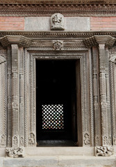 Ancient door in Nasal Chowk Courtyard of Hanuman Dhoka Durbar