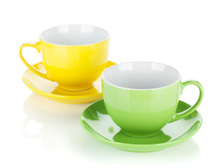 Set of colorful cups