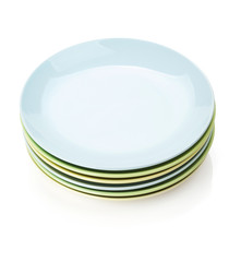 Colorful plates and saucers